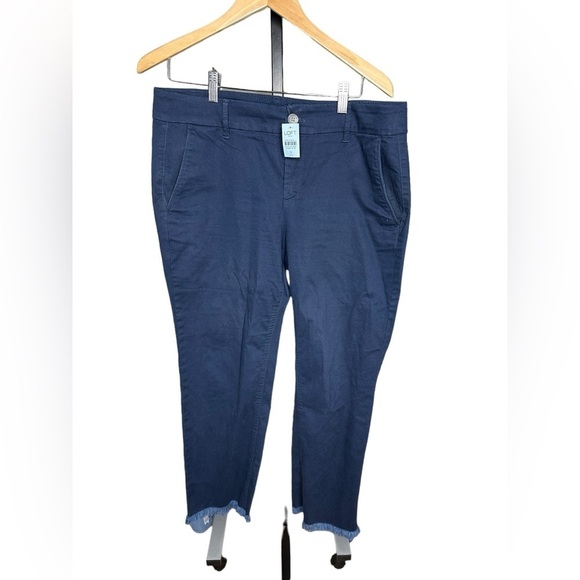 LOFT Pants - New Loft Outlet Navy Raw Hem Slit Pocket Girlfriend Chinos 12P